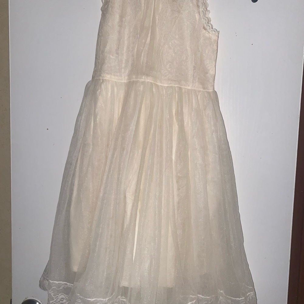 Charming Cream Lace Kids Dress